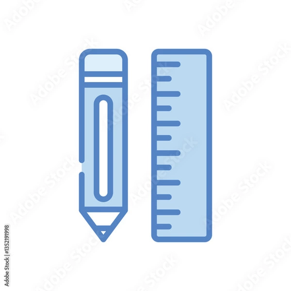 Fototapeta pencil ruler vector icon