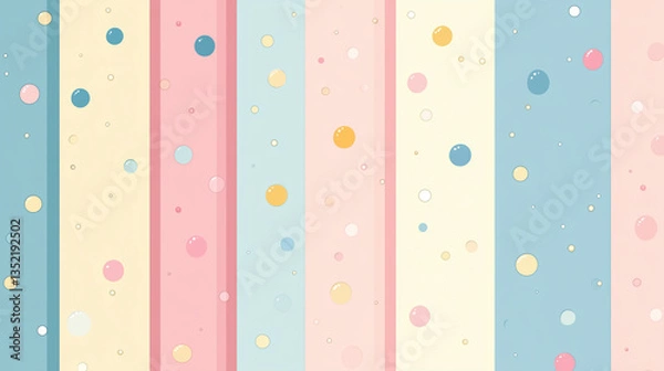 Fototapeta Seamless Cute Pastel Bubble and Stripe Pattern