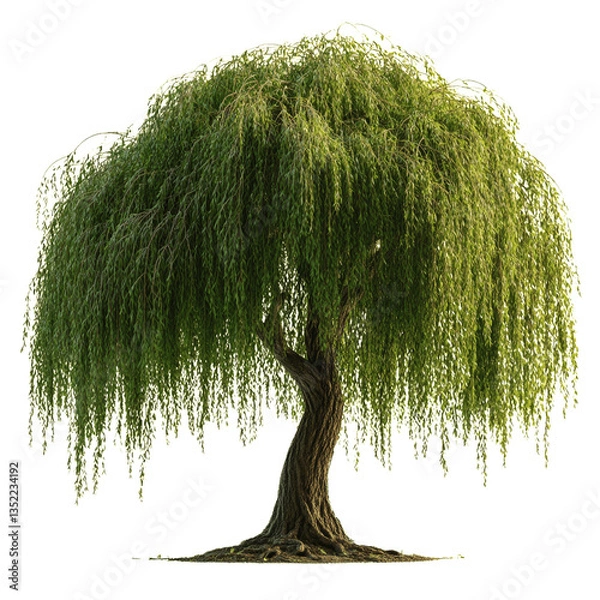 Fototapeta Weeping Willow Tree with Hanging Branches