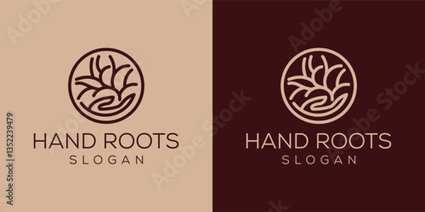 Obraz hand and root logo design ideas