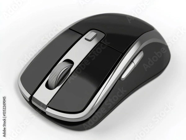 Obraz Wireless Computer Mouse on White Background