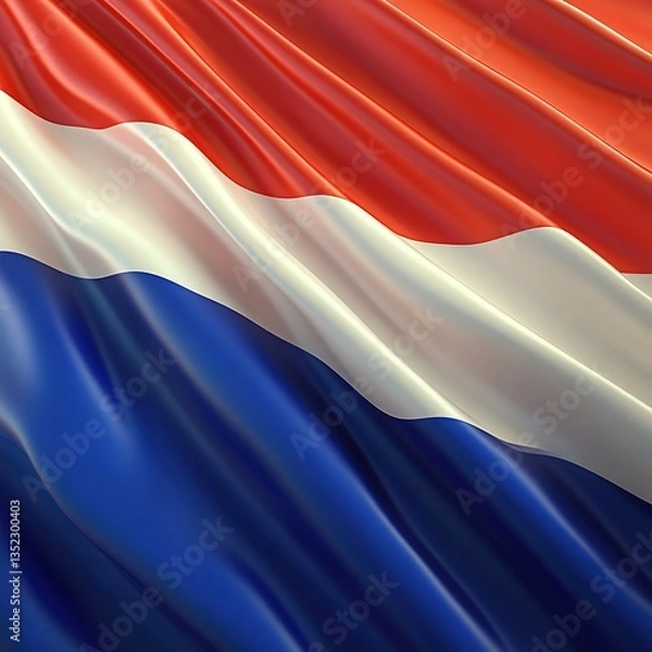 Obraz 3D flag waving on a white background