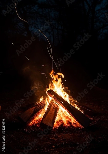 Fototapeta fire in the fireplace