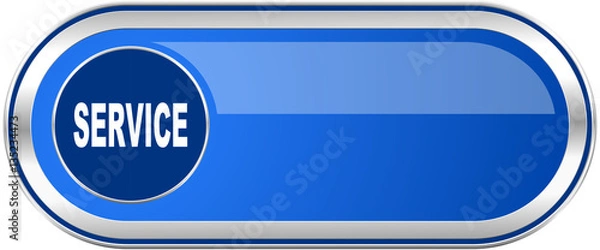 Fototapeta Service long blue web and mobile apps banner isolated on white background.