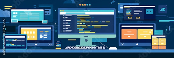 Fototapeta Demonstrating Comprehensive WordPress Plugin Development Process through a Coding Environment