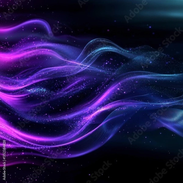 Fototapeta Vibrant Abstract Digital Artwork with Slow Movement Waves