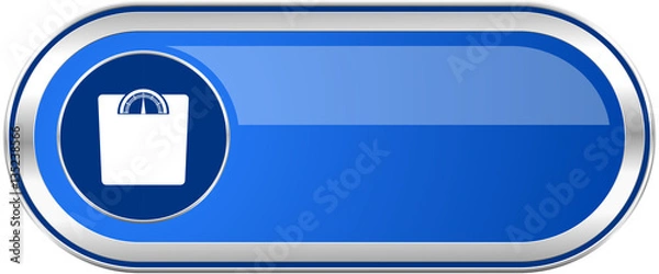 Fototapeta Weight long blue web and mobile apps banner isolated on white background.
