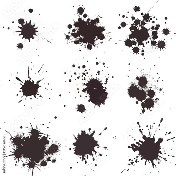 Fototapeta set of ink splashes