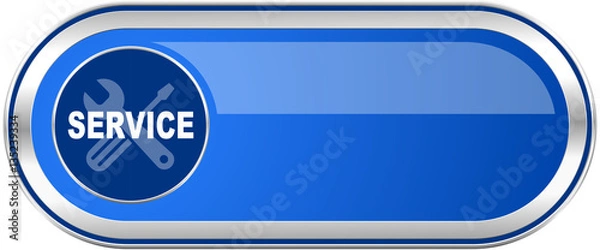 Fototapeta Service long blue web and mobile apps banner isolated on white background.