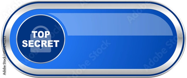 Fototapeta Top seret long blue web and mobile apps banner isolated on white background.