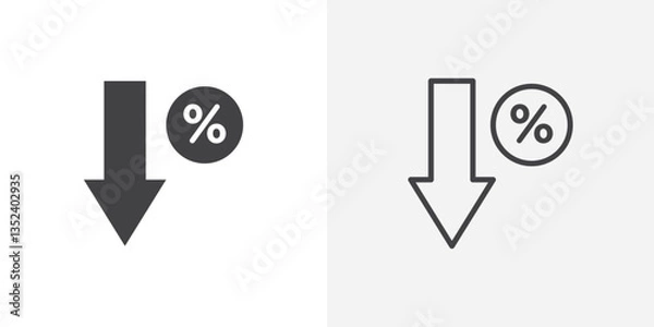 Obraz Percent down Icon set. vectors for apps and website designs
