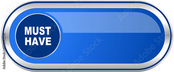 Fototapeta Must have long blue web and mobile apps banner isolated on white background.