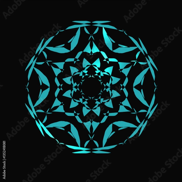 Fototapeta Vibrant abstract circular design with swirling brushstrokes in a spectrum of colors.