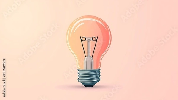 Fototapeta Glowing Lightbulb with Idea Concept.