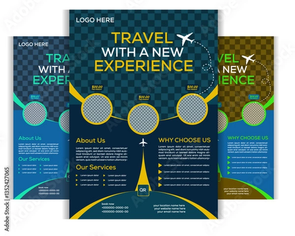 Obraz Creative Abstract Flyer Design Template | Modern Gradient Blue Flyer | Professional Event, Business, Marketing & Invitation Card Design