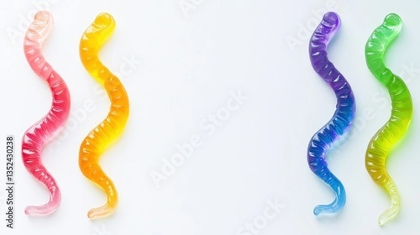 Fototapeta Colorful abstract wavy shapes on a light background.