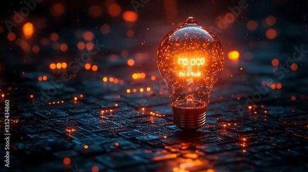 Obraz glowing light bulb