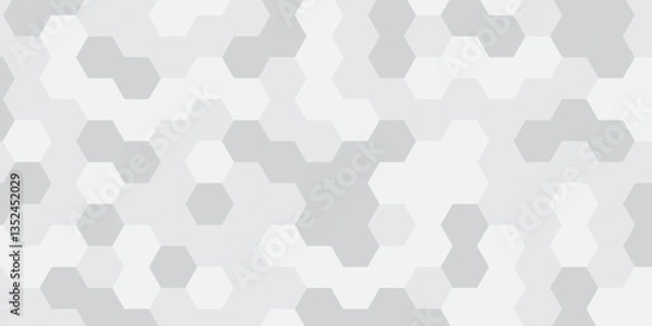 Fototapeta Abstract technology hexagonal background. Illustration of a white background with hexagonal template. White hexagon honeycombs background. Hexa gray Abstract Geometric Wide Banner Design.