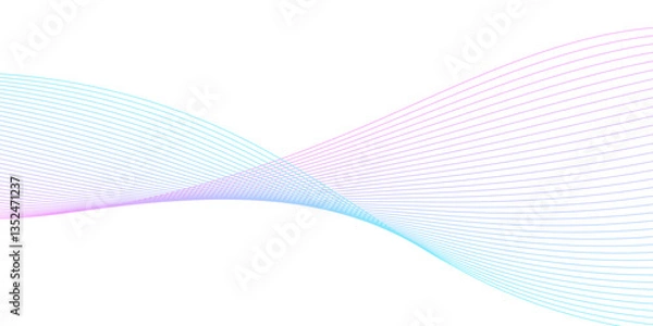 Fototapeta Abstract colorful wave and curve lines with technology background. Abstract frequency sound wave technology and science background. Wavy banner, template design