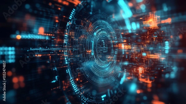 Fototapeta abstract background digital technology concept. Vector illustration