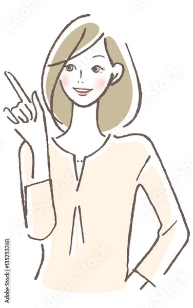 Fototapeta 女性　指差し