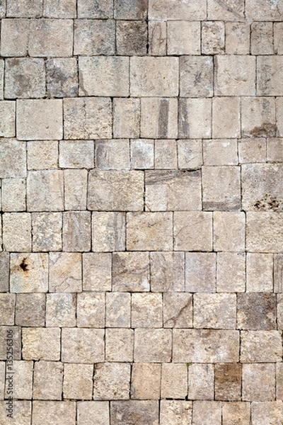 Fototapeta Ancient Mayan stone wall of the Great Ball Court in Chichen Itza