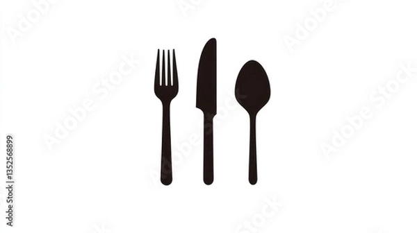 Obraz Utensils, Dining, Simple, White Background