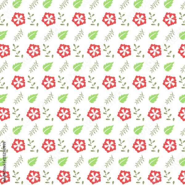 Fototapeta Seamless pattern with flowers