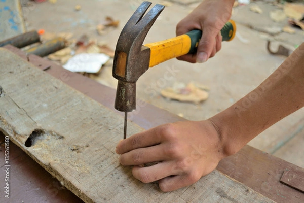 Obraz handle Hammer hit the nail..