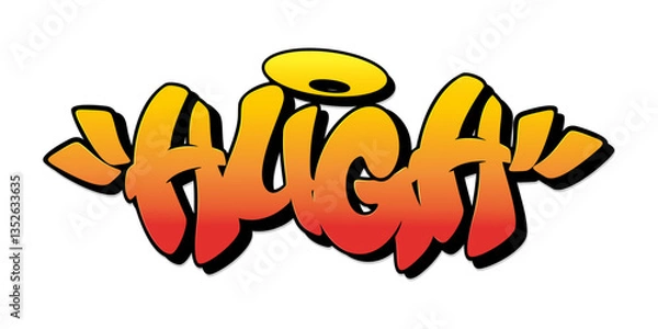 Fototapeta Hugh name in graffiti style. Vector illustration.
