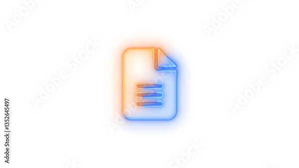 Fototapeta File lines icon glowing neon gradient color