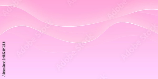 Fototapeta Pink Abstract Wave Background with Soft and Elegant Design, Minimalist Pastel Gradient Waves for Modern Aesthetic. Pink wave. Wave. Vector. 