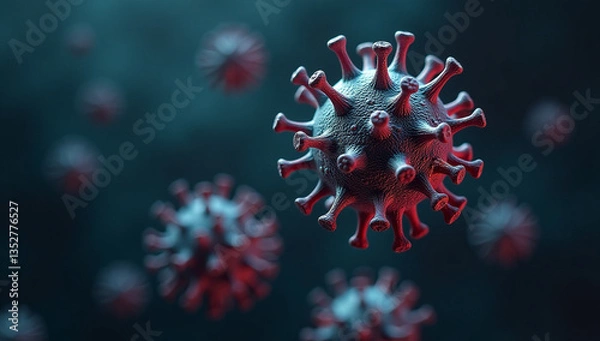 Fototapeta Microscopic View of a Virus: Intricate Details of Pathogen Structure