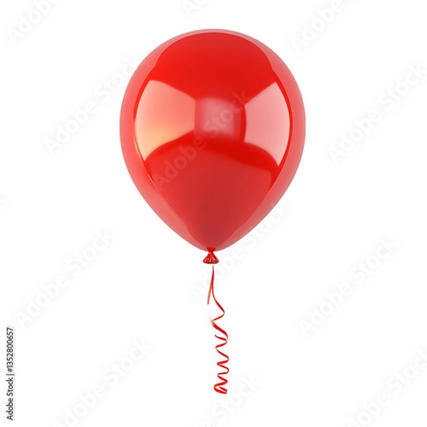 Fototapeta 3D Red Balloon isolated on transparent background