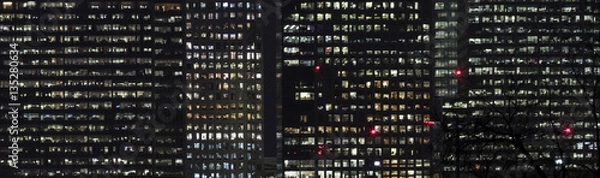 Fototapeta Office windows at night