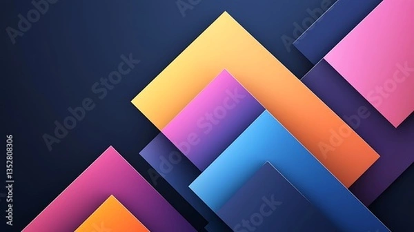 Fototapeta Abstract Geometric Design Featuring Layered Colorful Diamond Shapes