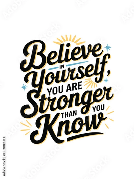 Fototapeta Motivation typography creative artwork fashionable vector print t-shirt design	