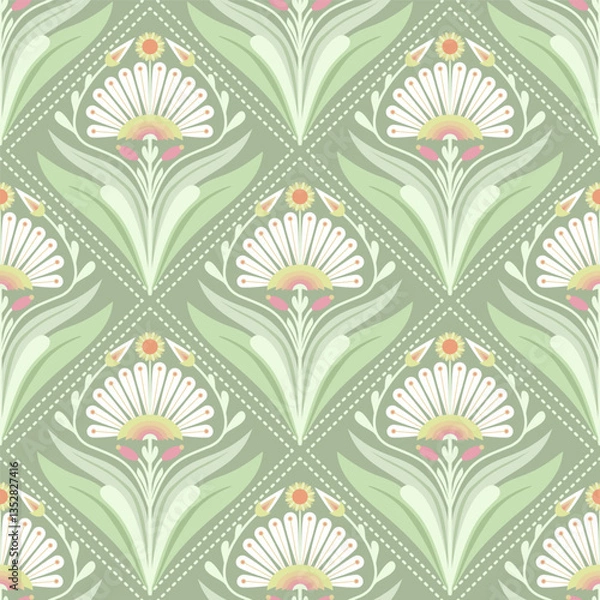 Obraz Seamless pattern with chamomile. Patterns with wild flowers.