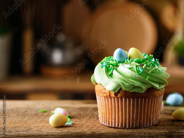 Obraz easter cake and eggs