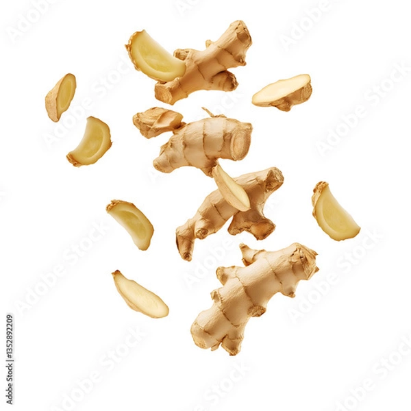 Obraz ginger pieces scattered isolated png transparent cutout