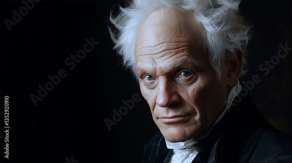 Obraz AI-generated hyper-realistic portrait of Arthur Schopenhauer, based on the 1855 painting by Jules Lunteschütz  

