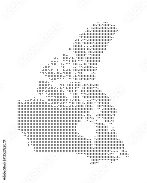 Fototapeta Vector dotted map of Canada isolated on white background, easy to edit.