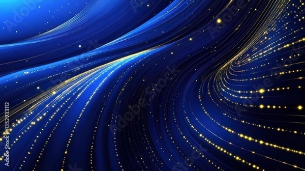Fototapeta Elegant abstract dark blue background with sleek gold lines. Perfect for luxury, branding, and sophisticated design projects.