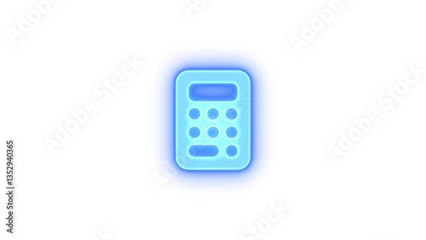 Obraz Calculator icon glowing neon on transparent background
