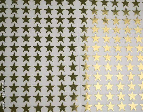Fototapeta Gold star stickers background pattern