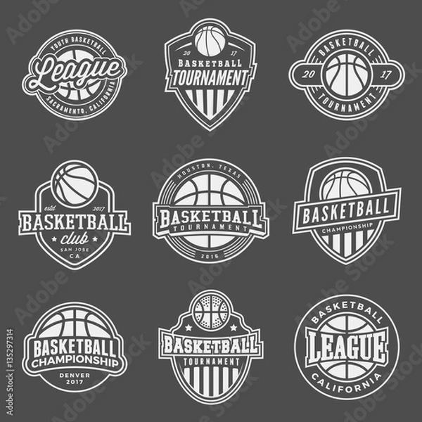 Obraz set of logos for basketball game events