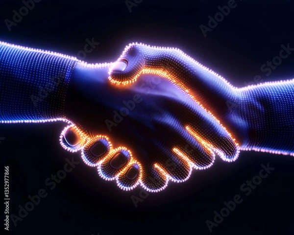 Obraz Digital Hands in Agreement