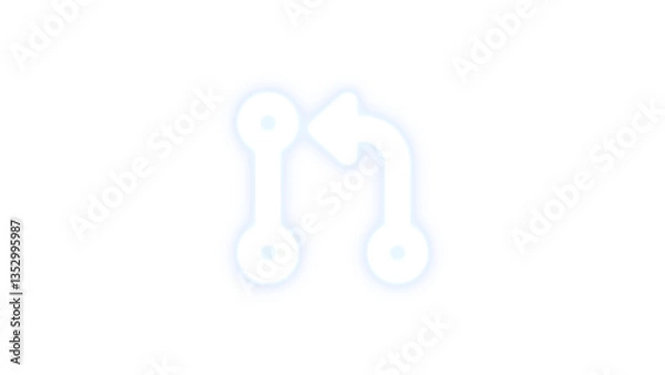 Obraz Code pull request icon white color glowing neon on transparent background