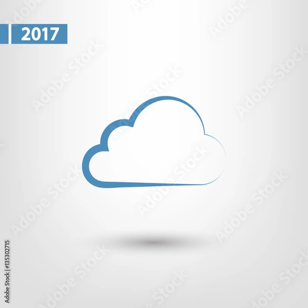 Fototapeta  cloud icon, vector illustration. Flat design style
