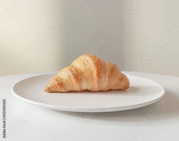 Obraz Croissant in a white plate